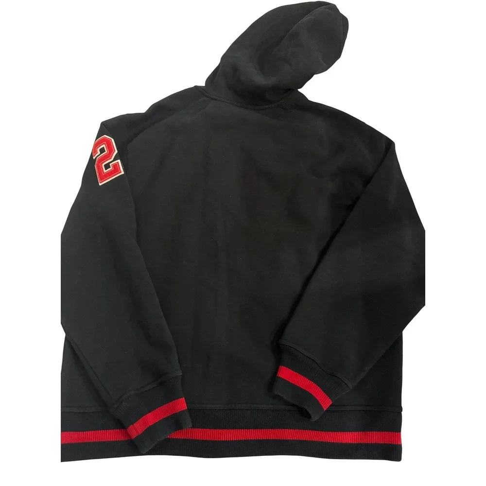 Jordan Mens Hoodie Sweatshirt Size XXL Black Red Jumpman #23 Varsity Full Zip